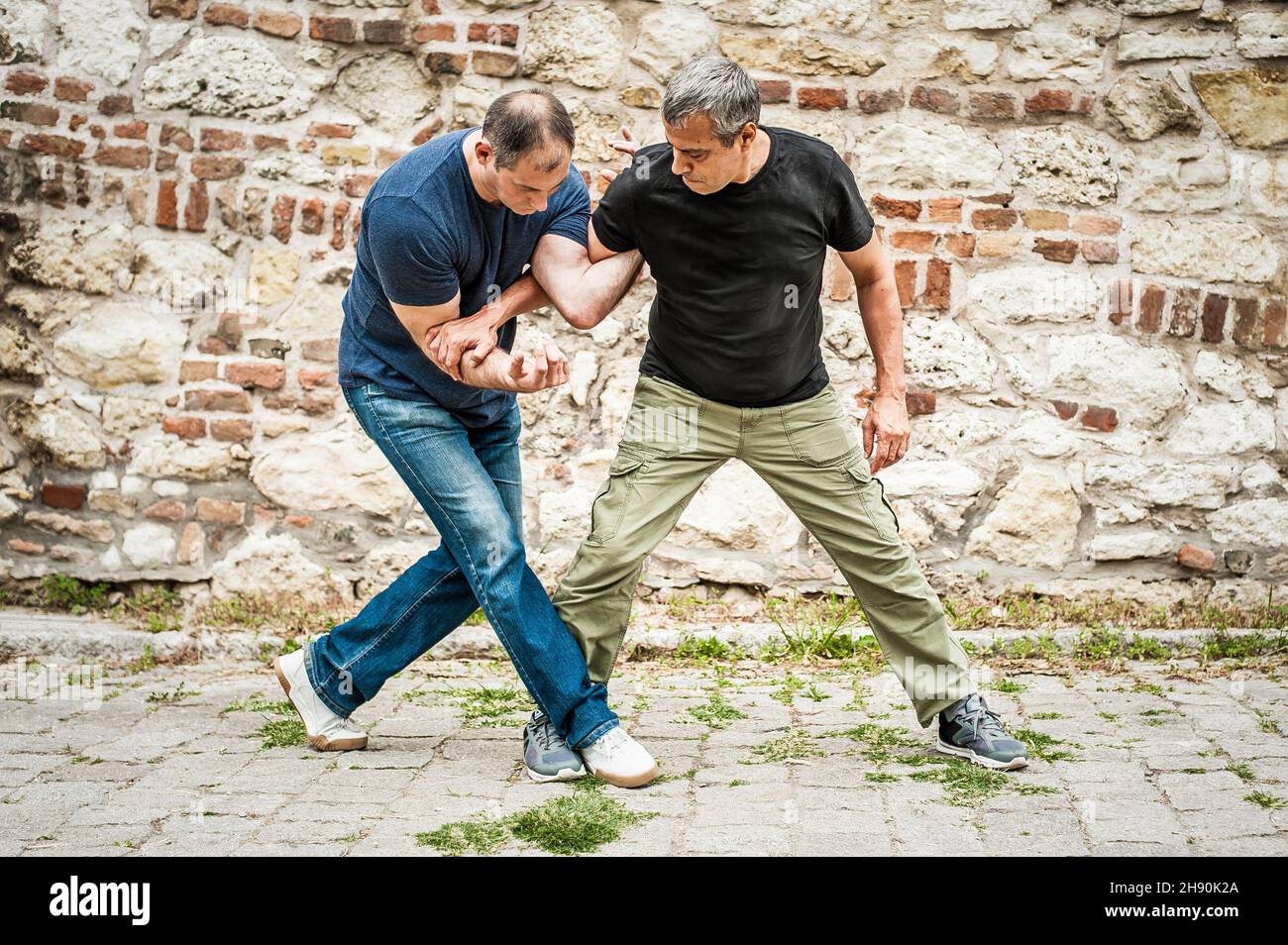 Self Defence or Self Defense Techniques in a Fight Stock Photo - Alamy