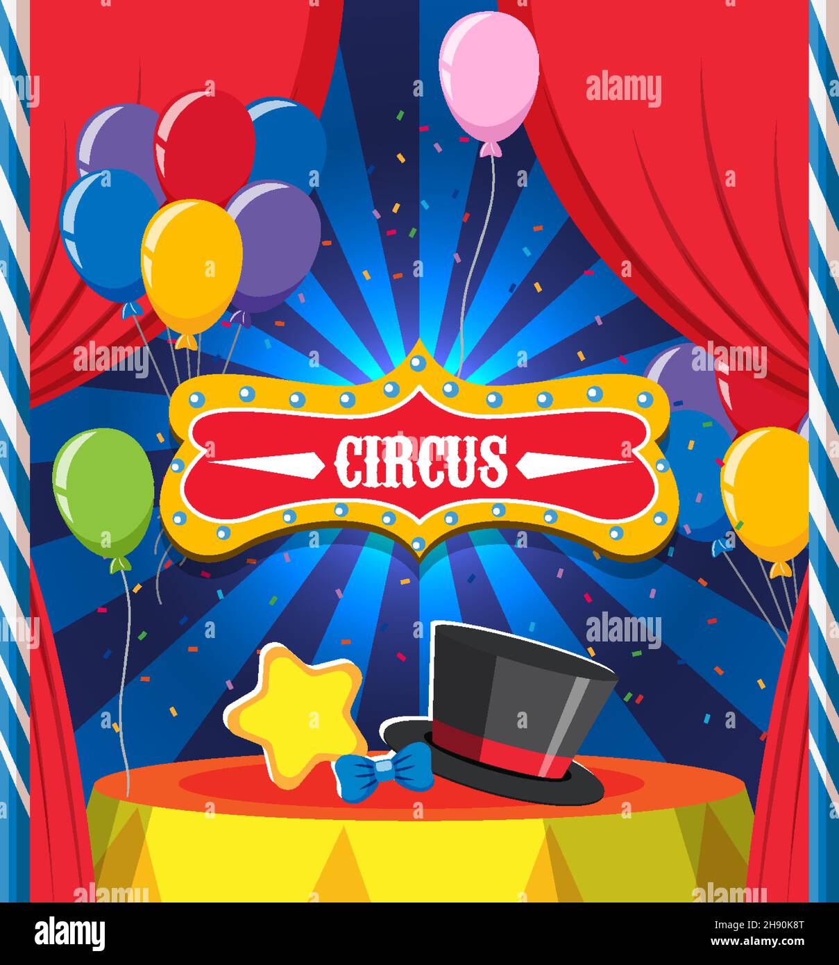 Circus banner design with red curtain illustration Stock Vector Image ...