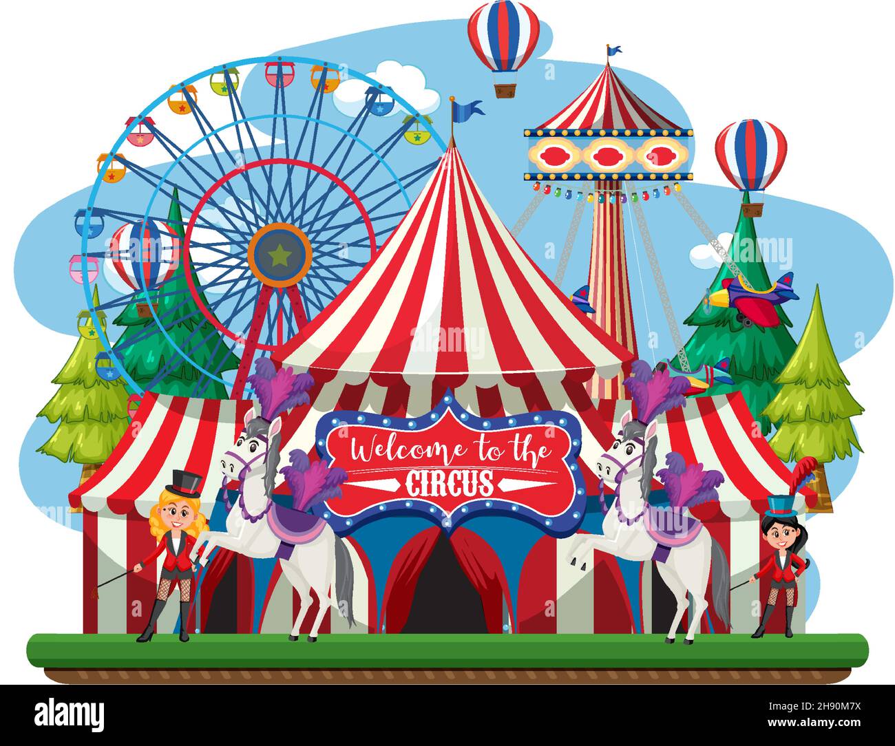 Circus dome on white background illustration Stock Vector Image & Art ...