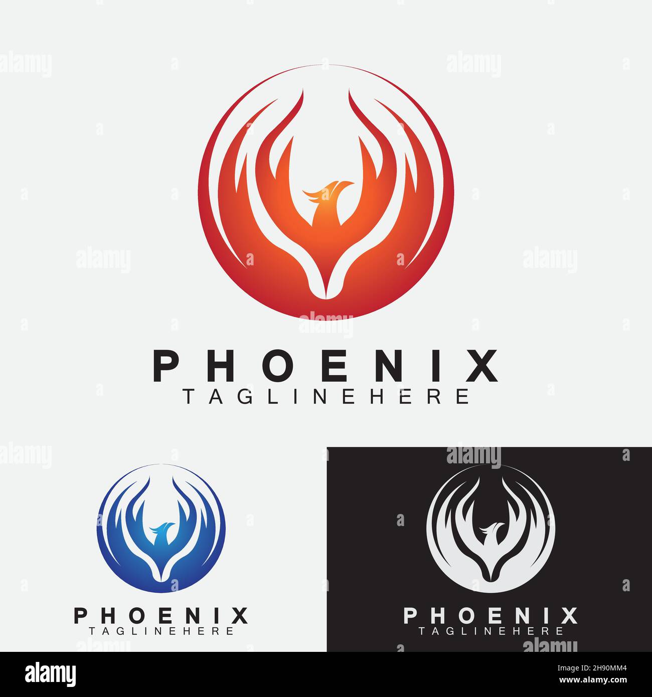 Phoenix logo Vector Illustration Design Template Stock Vector