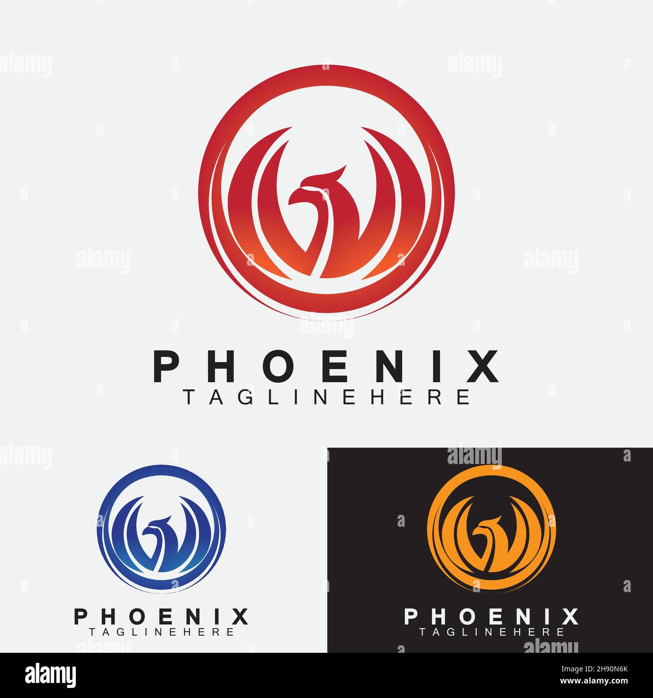 Phoenix logo Vector Illustration Design Template Stock Vector