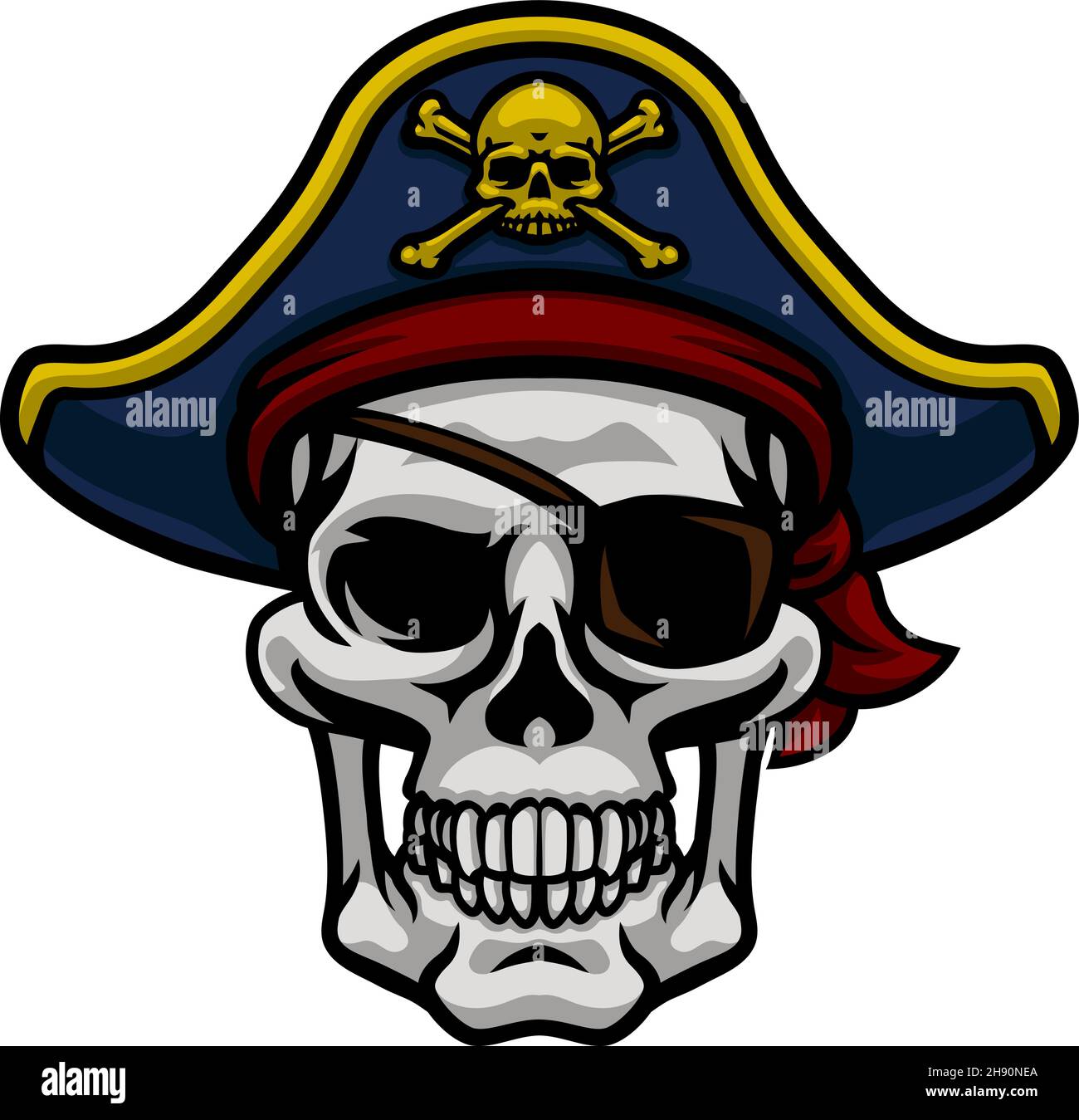 Pirate Hat Skull and Crossbones Cartoon Stock Vector Image & Art - Alamy