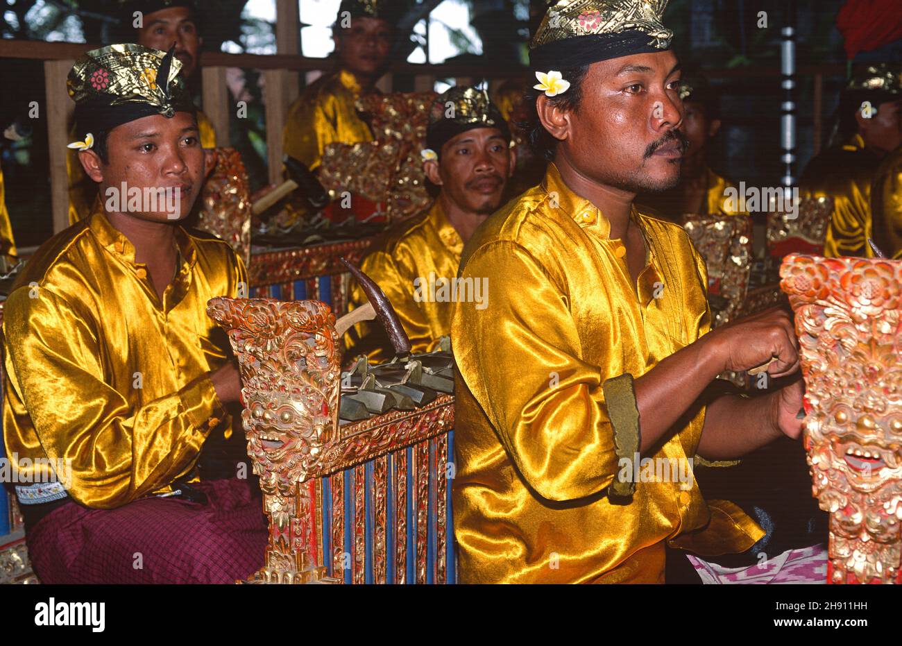 Balinese Gamelan Ensamble. Bali, Indonesia. Stock Photo