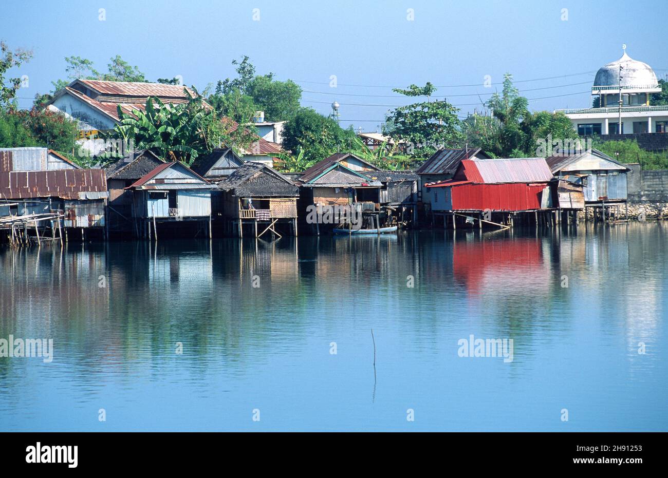 Parepare or Pare-Pare, stilt houses. Sulawesi, Indonesia. Stock Photo