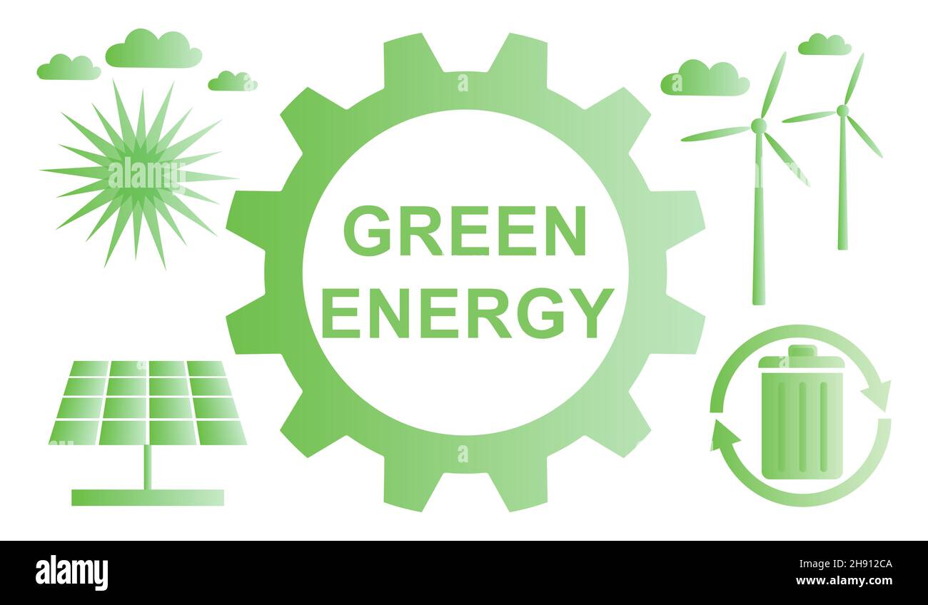 Illustration of a green energy concept Stock Photo - Alamy