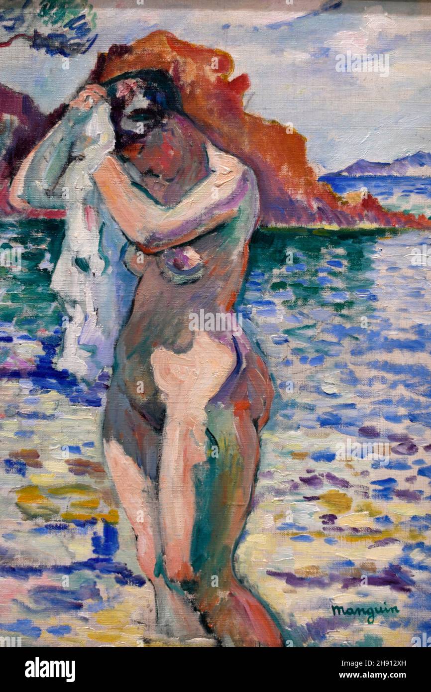 Bather,Henri Charles Manguin,1906, Pouchkine museum, Moscow, Russia, on display at the exhibition Icons of Modern Art. Stock Photo