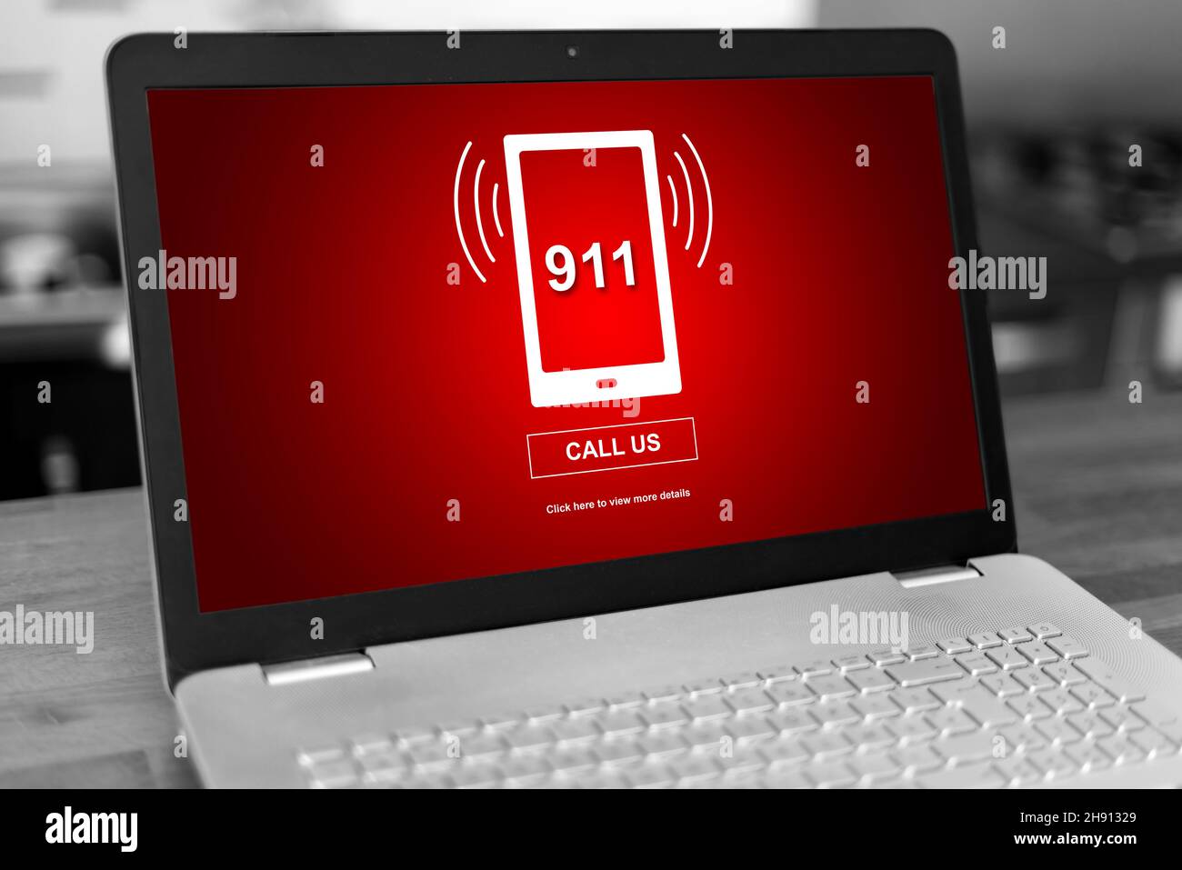 Laptop screen with emergency concept Stock Photo - Alamy