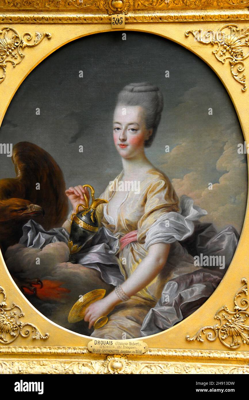Portrait of queen Marie Antoinette (1755-1793), als Hebe, 1773, Chantilly Castle, Chateau de Chantilly, Hauts de France, Oise, France. Stock Photo