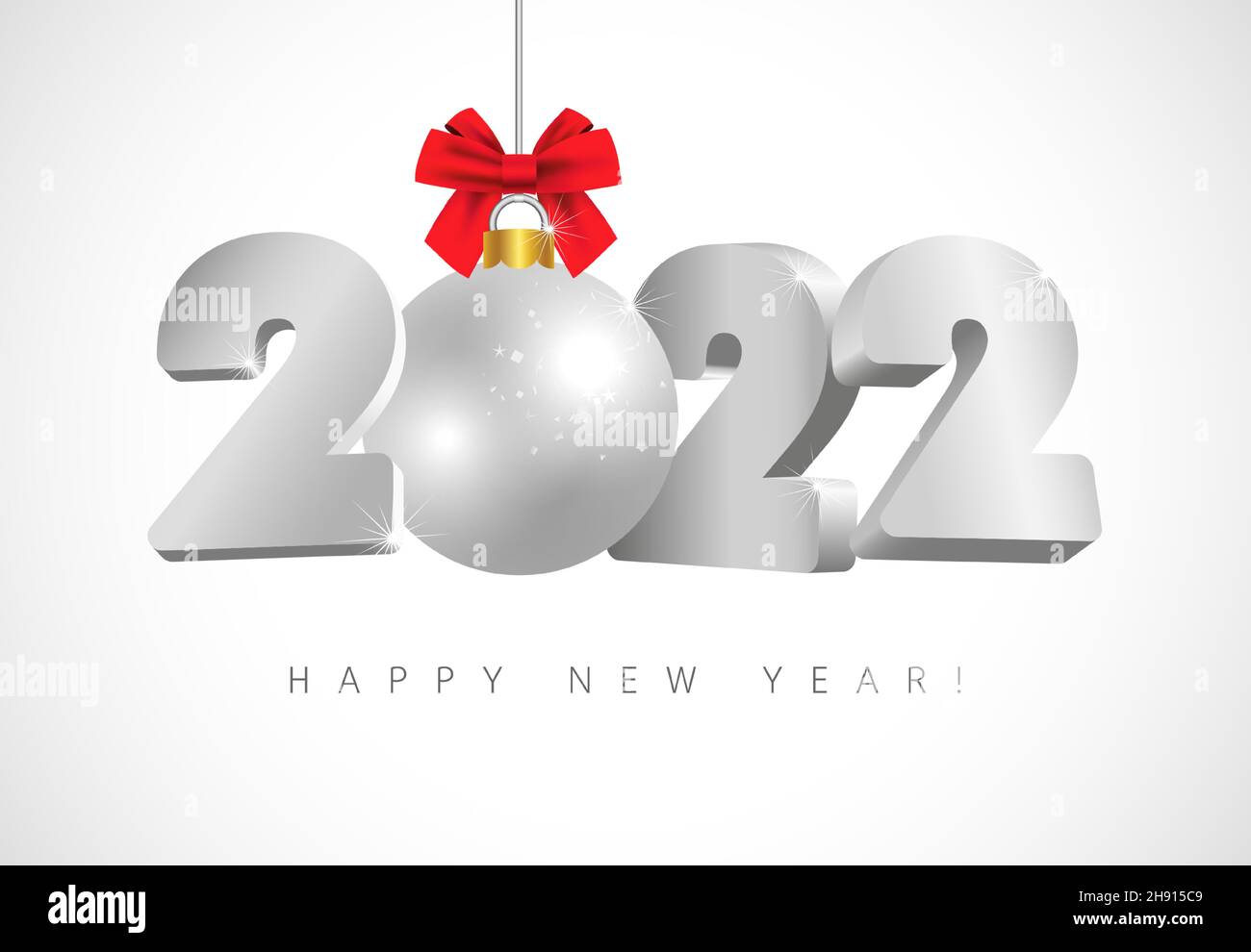 Christmas 2022 Silver 2022 Silver 3D New Year Card With Christmas Ball. Metal Number, Glass  Bauble And Red Bow. Realistic 3D Render Metallic Numerals. Design For  Celebrate Stock Vector Image & Art - Alamy