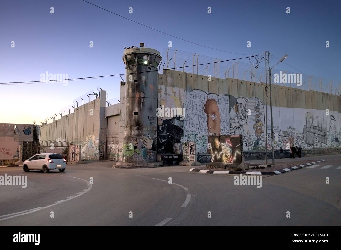 Israeli separation wall in the West Bank. Stock Photo