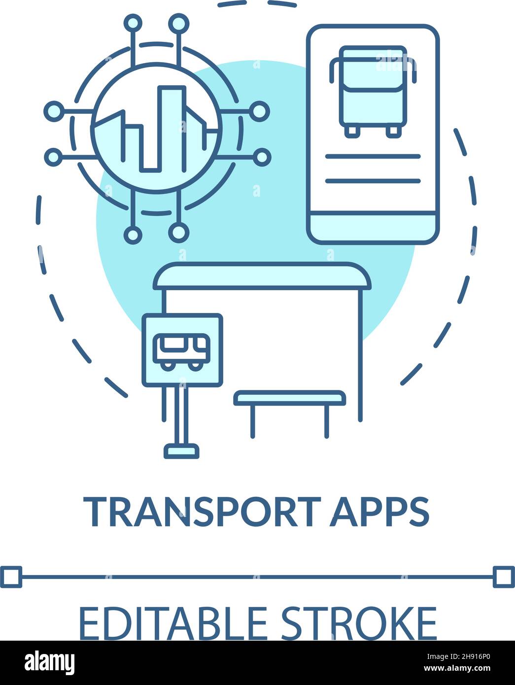 Transport apps blue concept icon Stock Vector