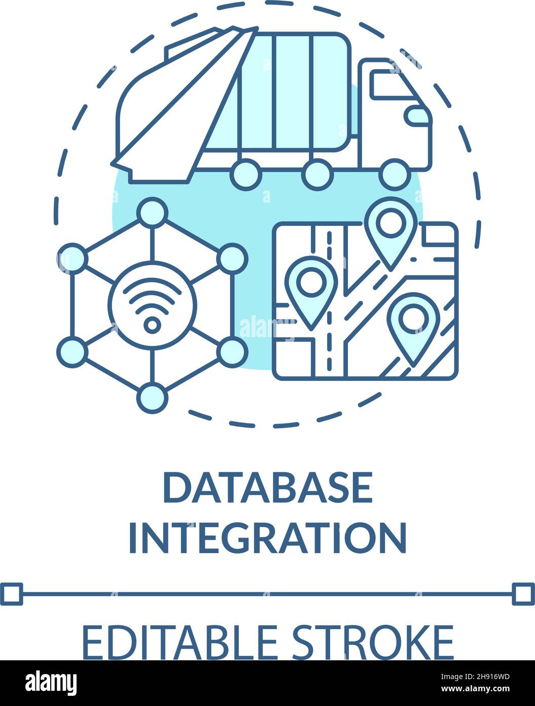 Database integration blue concept icon Stock Vector Image & Art - Alamy