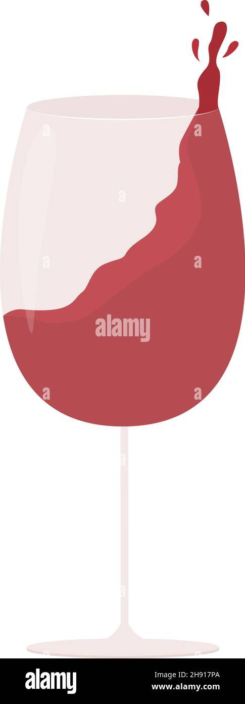 Wine in glass semi flat color vector object Stock Vector