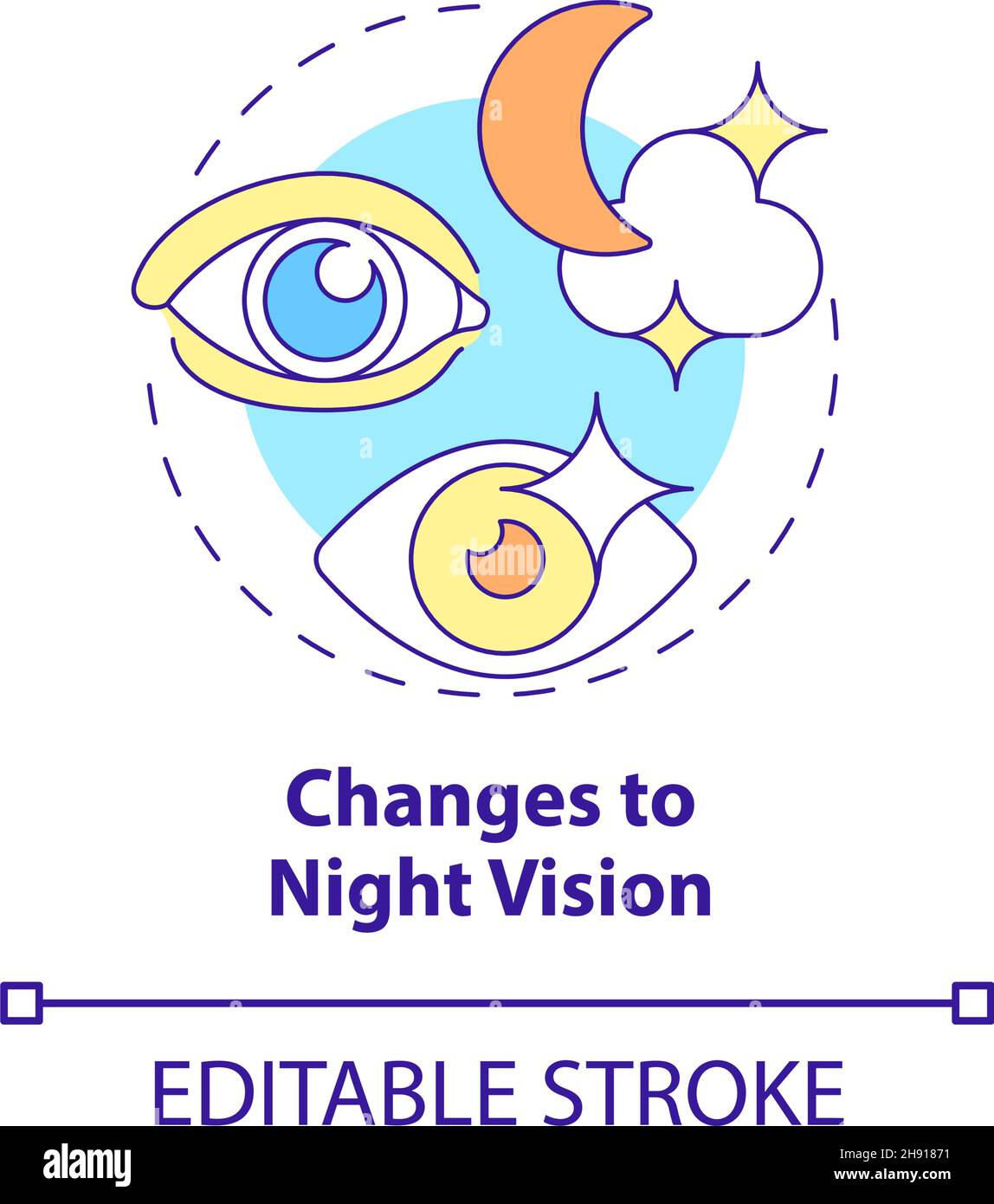 Changes to night vision concept icon Stock Vector