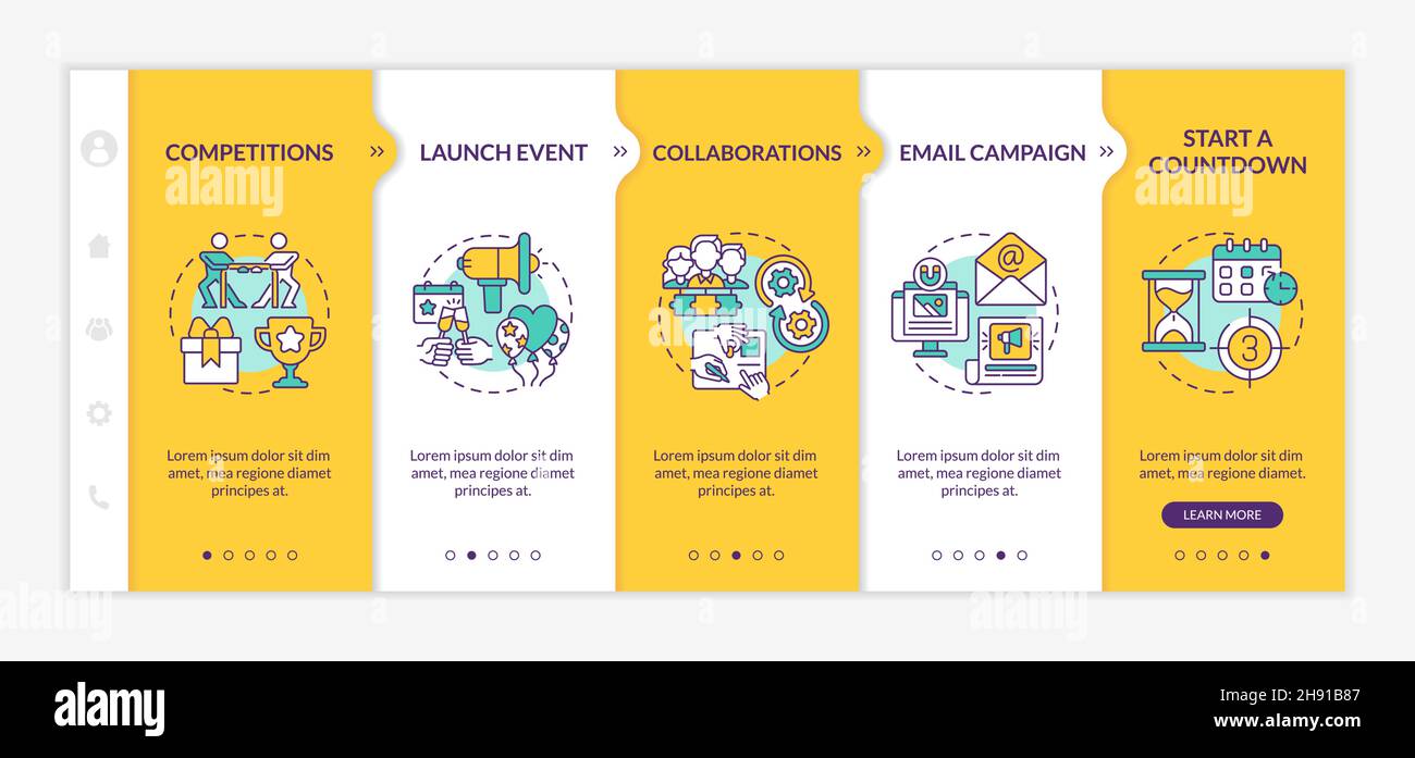 Engaging business customers tips onboarding vector template Stock Vector
