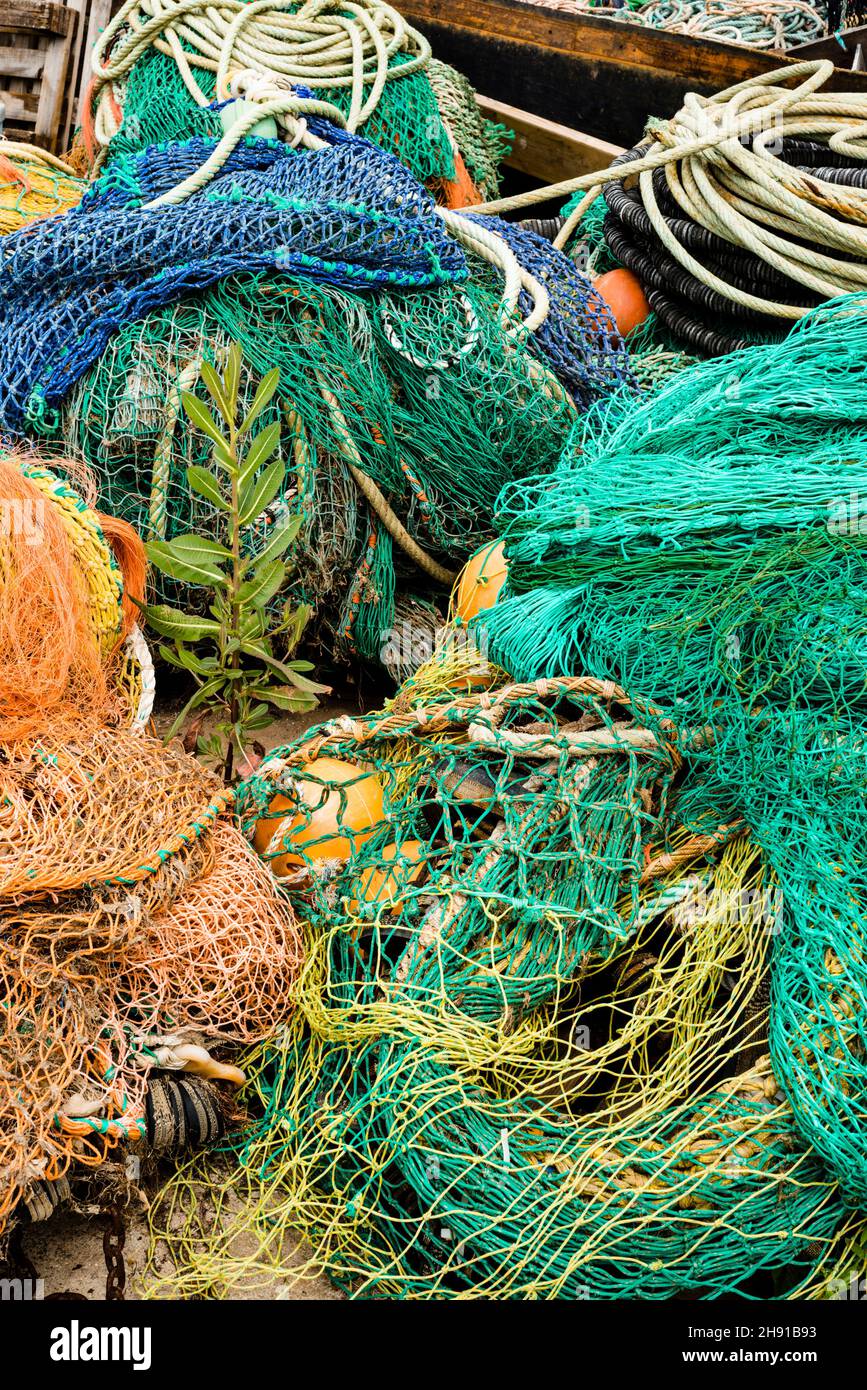 Fish Netting Rope Fishing net and rope, Torquay, Devon Stock Photo - Alamy
