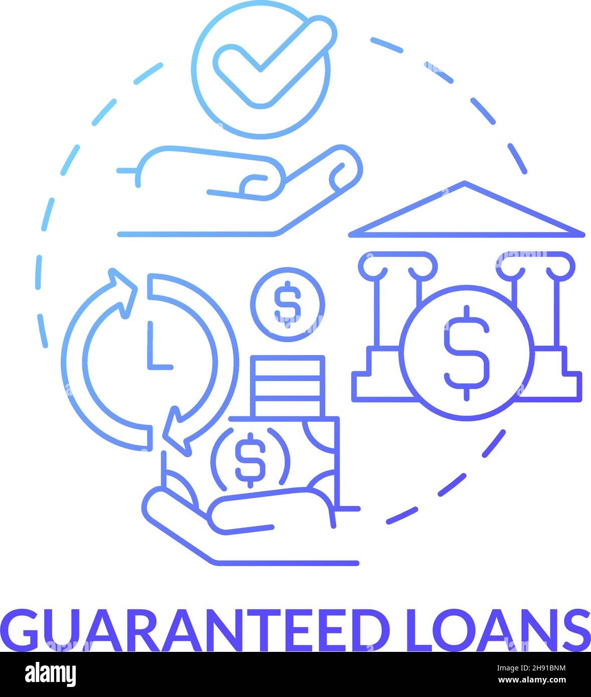 Guaranteed loans service concept icon Stock Vector