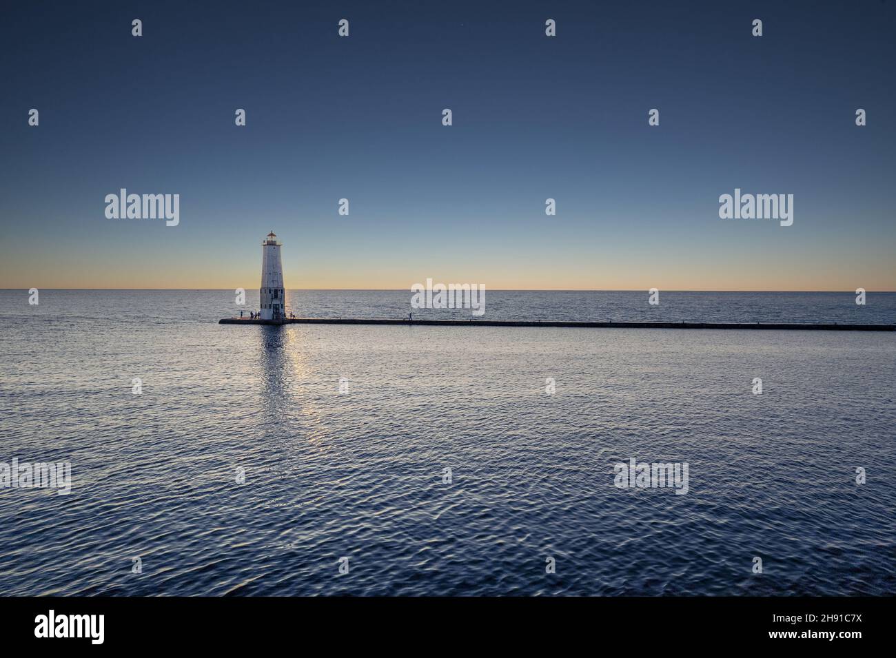 Aerial view of the lighthouse in Frankfort, Michigan Stock Photo Alamy