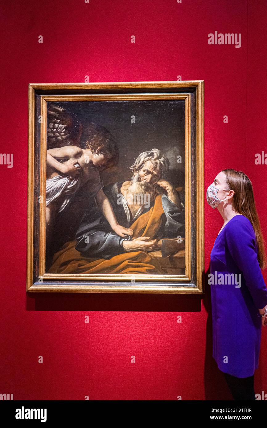 KING STREET  LONDON,UK. 3 December 2021. VALENTIN DE BOULOGNE (COULOMMIERS-EN-BRIE 1591-1632 ROME) The Dream of Saint Joseph. Estimate: GBP 1,200,000 - GBP 1,800,000Estimate:GBP 2,000,000 - GBP 3,000,000 to be offered at Christies Old Masters Sale. The sale takes place on 7 December. Credit: amer ghazzal/Alamy Live News Stock Photo