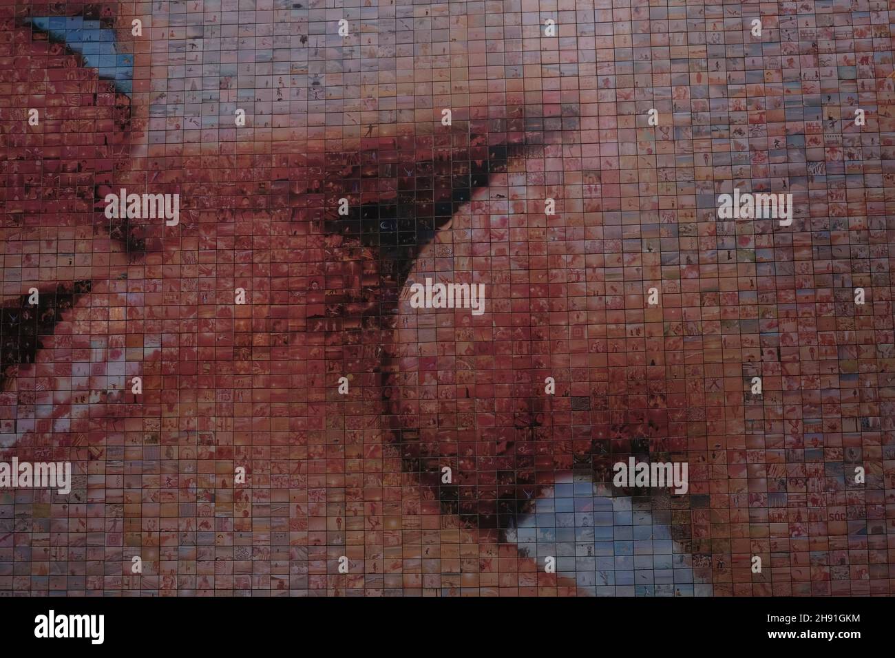 Barcelona, Spain - 5 November 2021: The Kiss of Freedom wall, Illustrative Editorial. Stock Photo