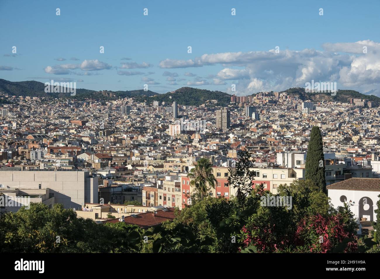 Panoramic view of the southern city of Europe during the day. Stock Photo