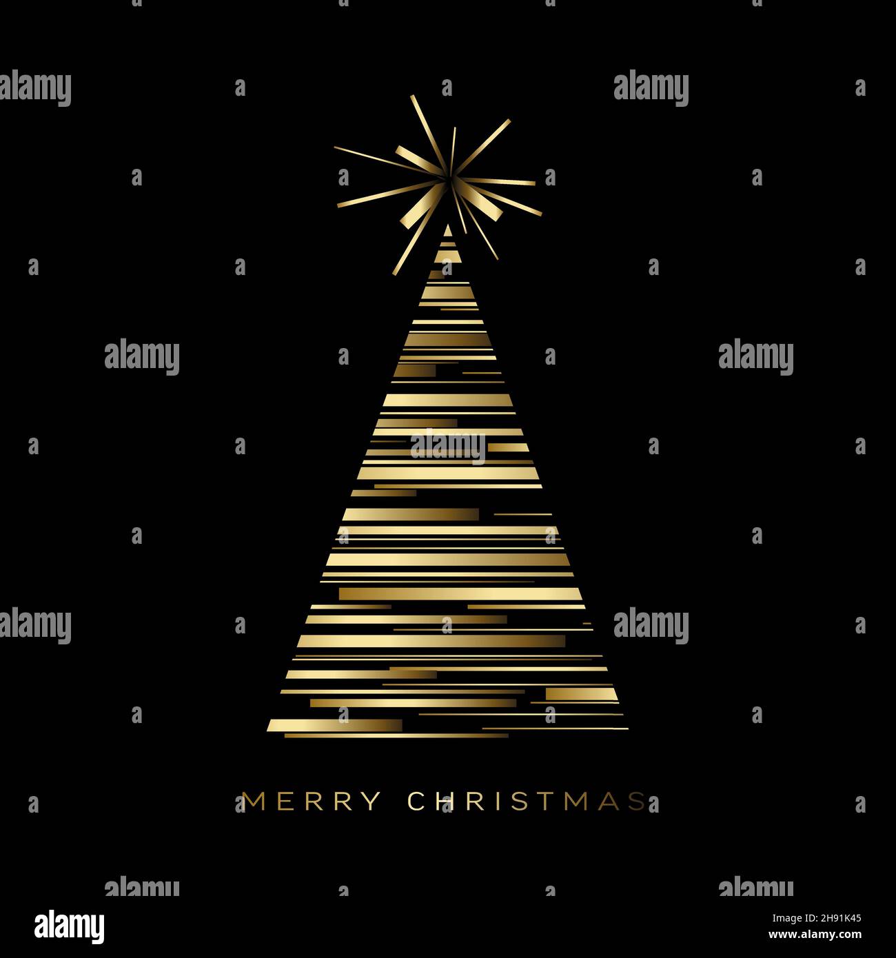 Vector dark modern simple trendy christmas card with abstract golden ...