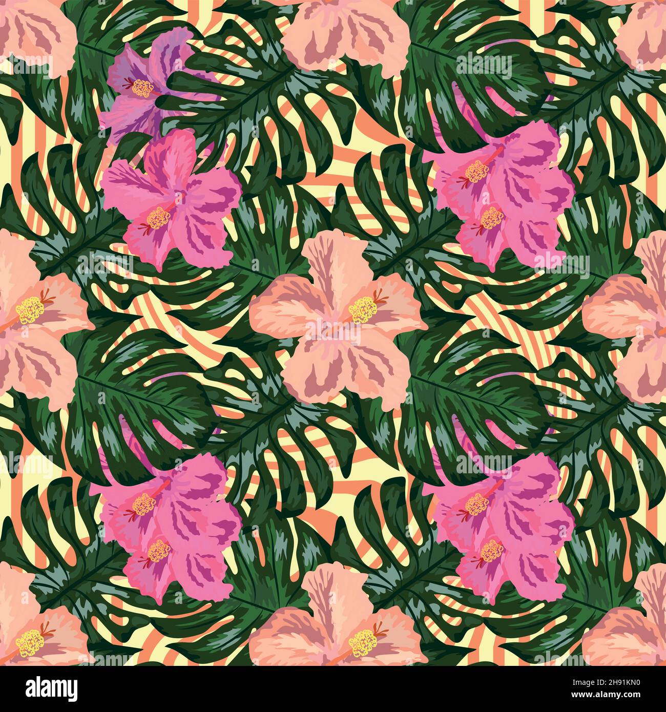 Floral exotic tropical seamless pattern tropic hawaiian wallpaper ...