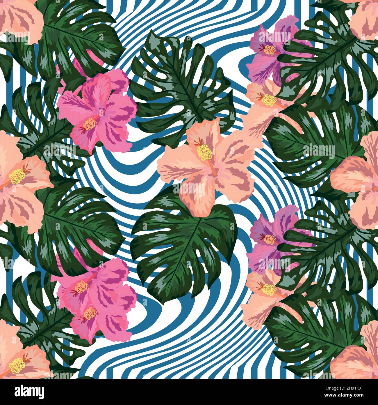 Floral exotic tropical seamless pattern tropic hawaiian wallpaper ...