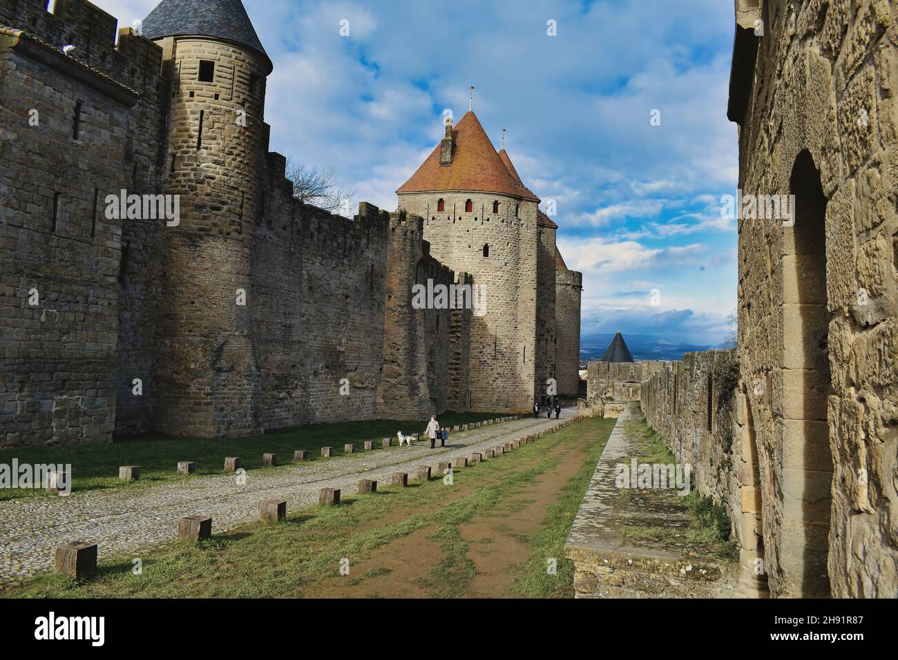 Carcassonne, a medieval castle, south of france Stock Photo