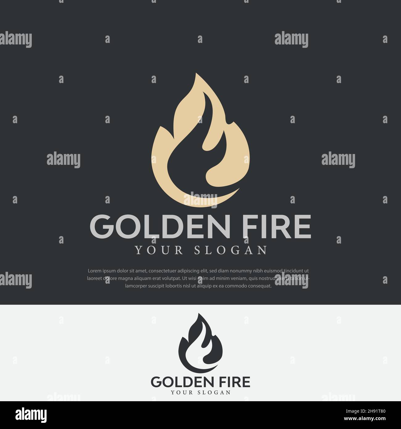 Fire logo design Premium abstract silhouette drop template. Creative droplets burning fire logo, icon, fire symbol illustration Stock Vector