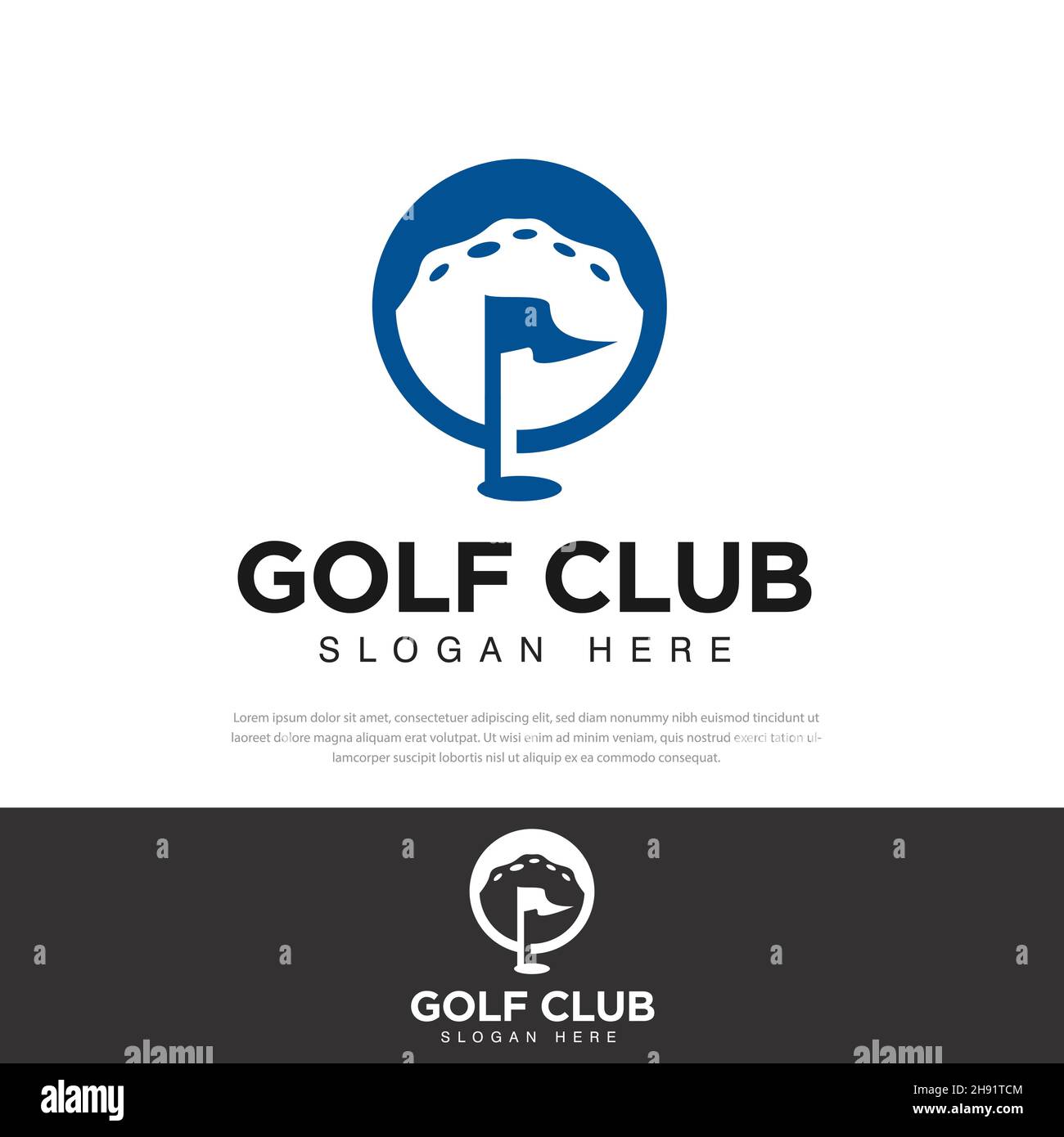 Golf sports field community logo design, vector, symbol, icon Stock Vector