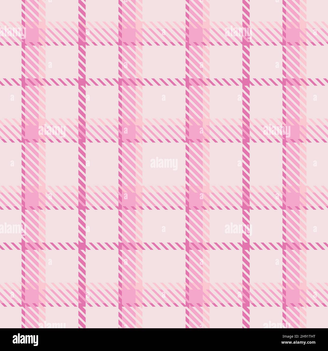 Girly pink seamless plaid vector pattern. Gingham bright color checker ...