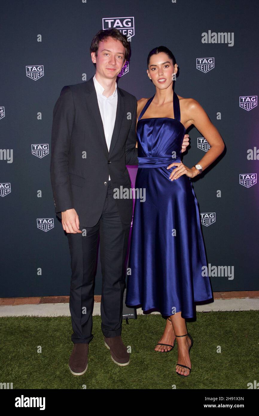 Frédéric Arnault chief executive of TAG Heuer and Paulina Vega are seen at  TAG Heuer dinner event held in Miami Beach, FL on Nov. 30, 2021. (Photo by  Rolando Rodriguez/Sipa USA Stock