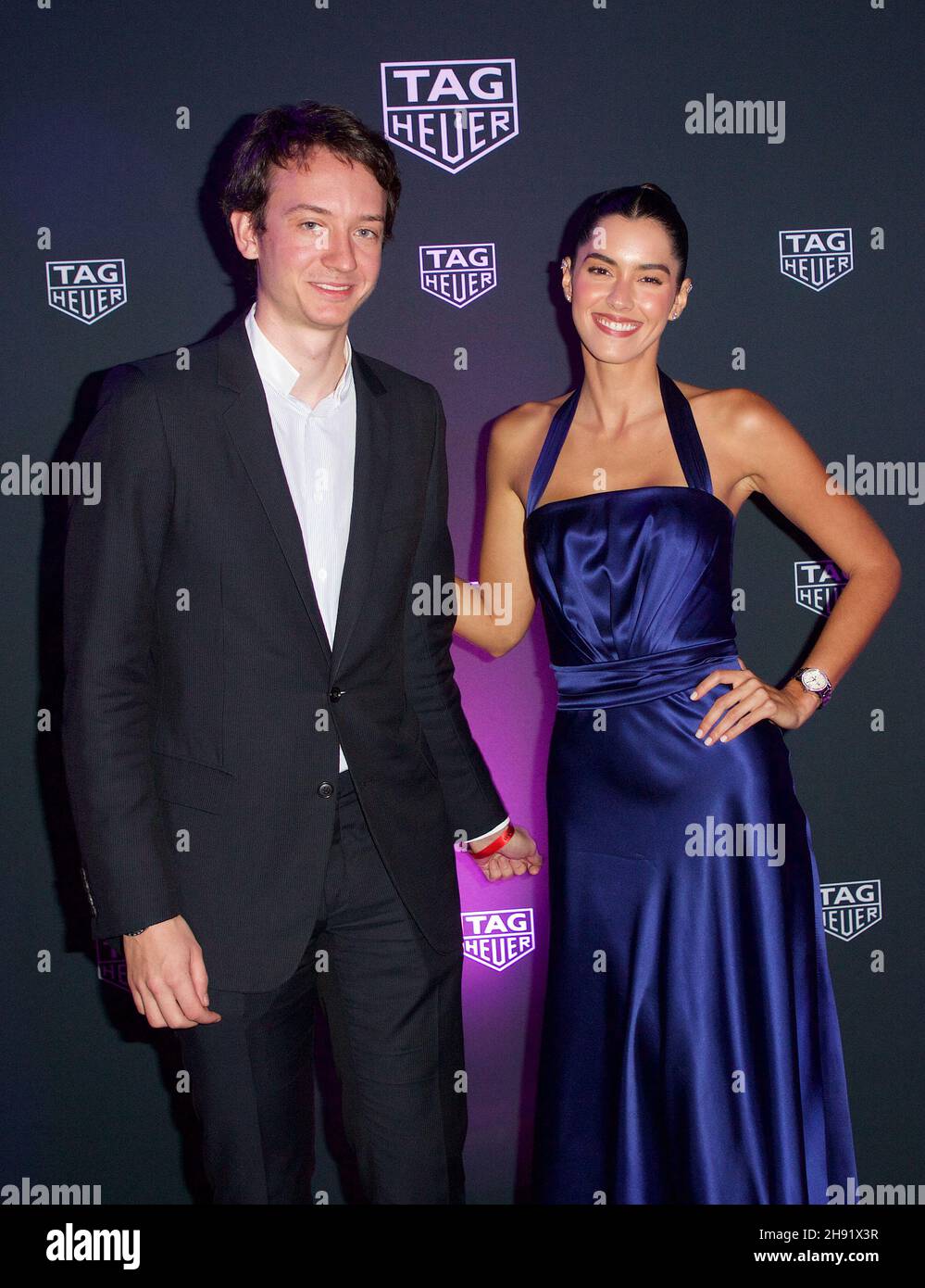 Madelyn Cline and Frédéric Arnault chief executive of TAG Heuer are seen at  TAG Heuer dinner event held in Miami Beach, FL on Nov. 30, 2021. (Photo by  Rolando Rodriguez/Sipa USA Stock