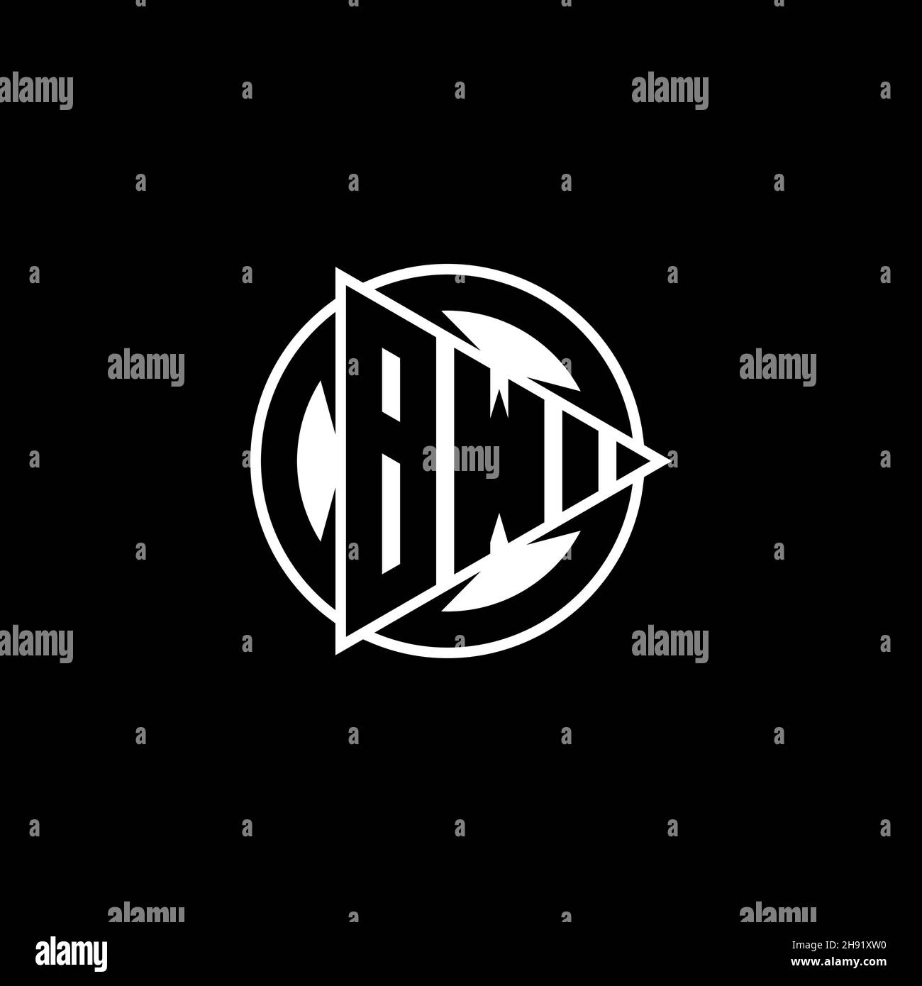 BW Monogram logo letter with triangle play shape and circle rounded ...