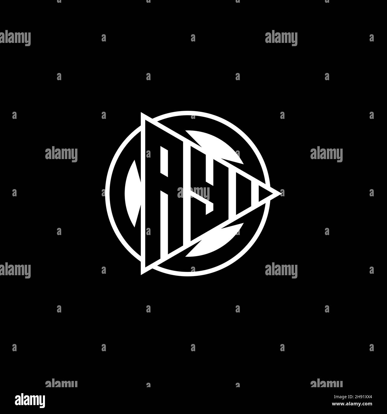 AY Monogram logo letter with triangle play shape and circle rounded ...