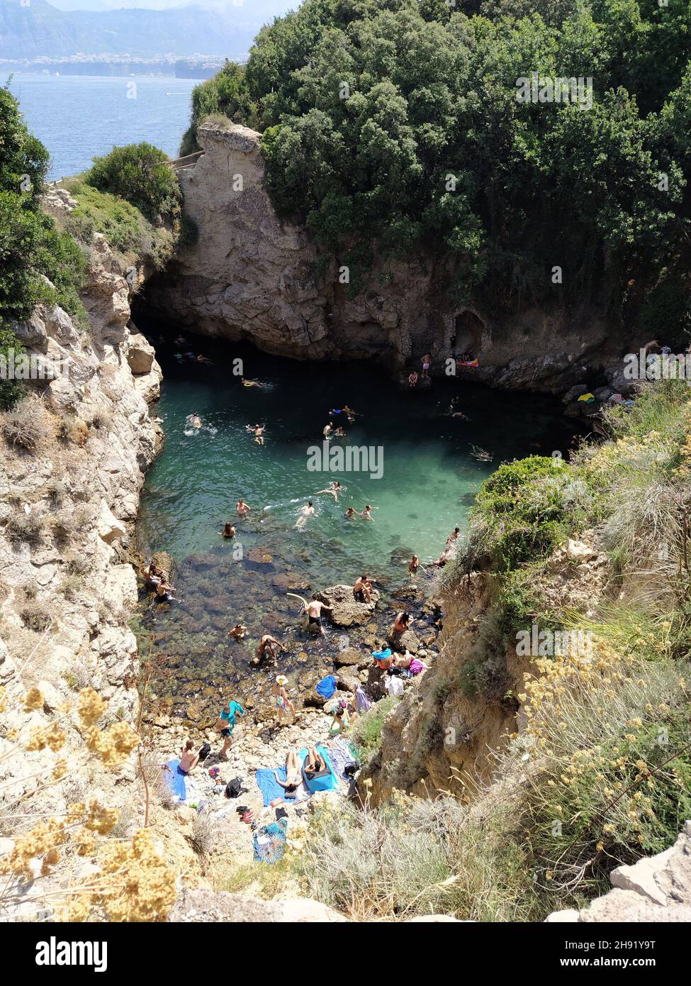 Baths of Queen Giovanna in Sorrento bay, Italy Stock Photo - Alamy