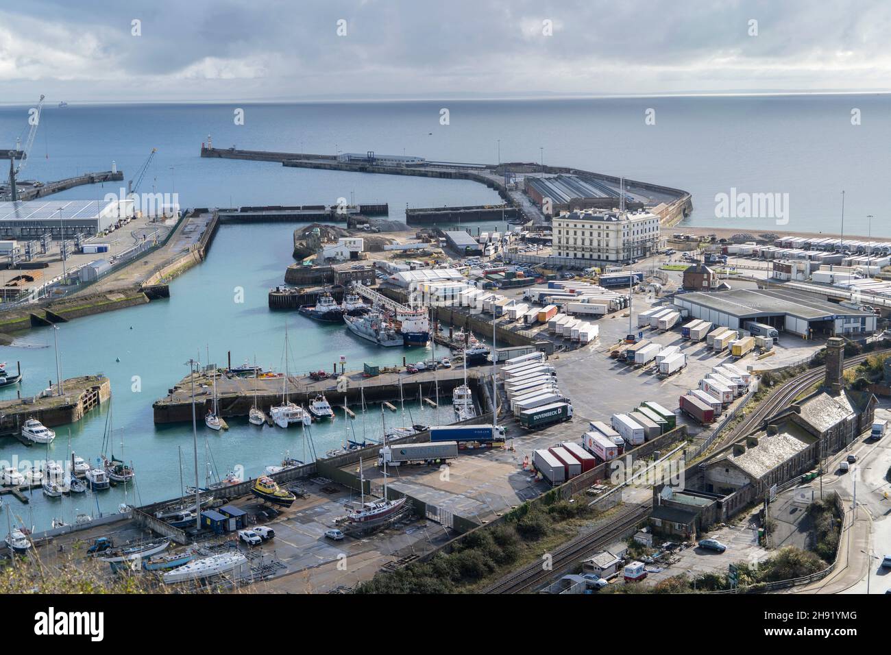 The migrant processing facility around in docks of Dover, Kent, UK. 14.11.21 Stock Photo