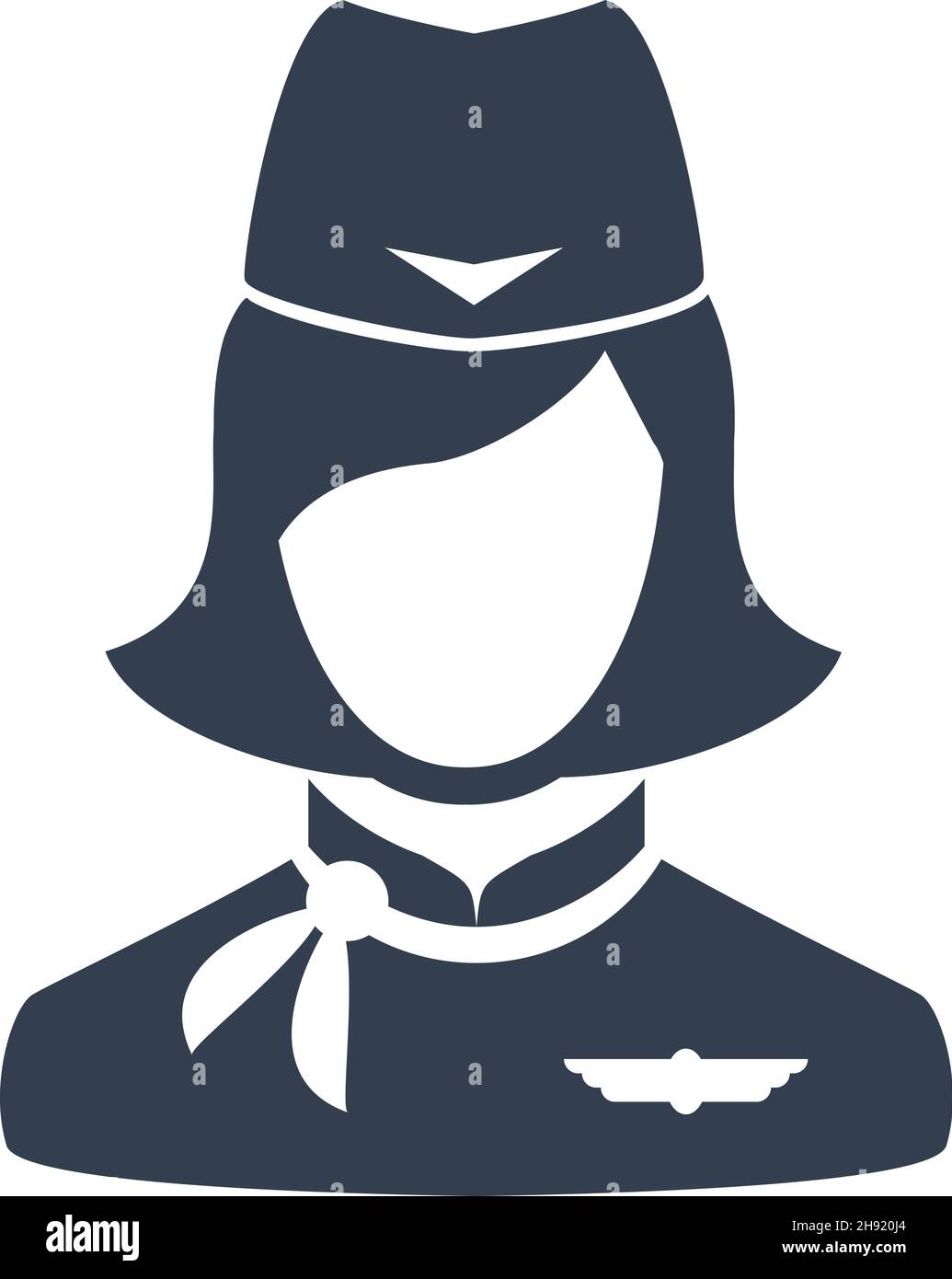 Stewardess Avatar Icon Stock Vector