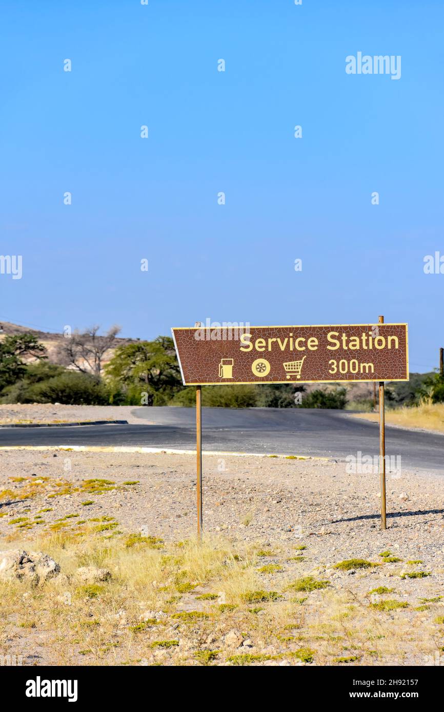 A street view of the isolated town of Uis in Namibia Southern Africa ...