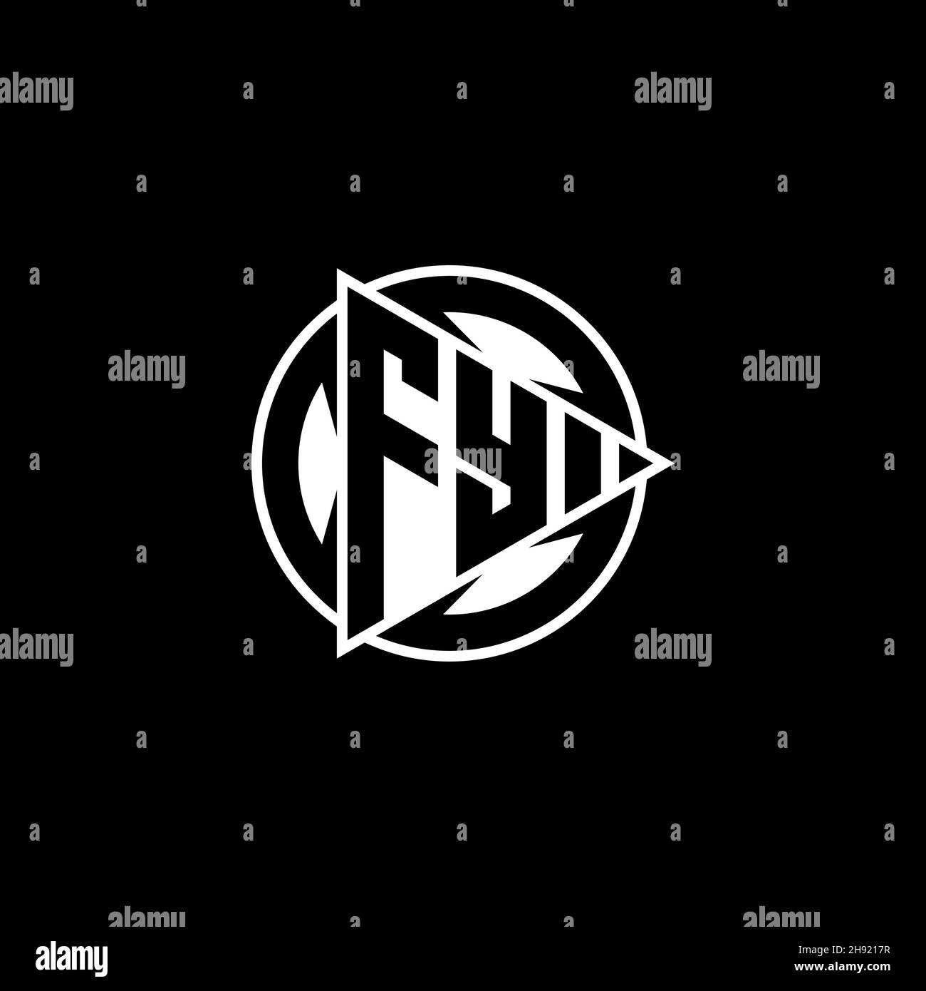 FY Monogram logo letter with triangle play shape and circle rounded ...