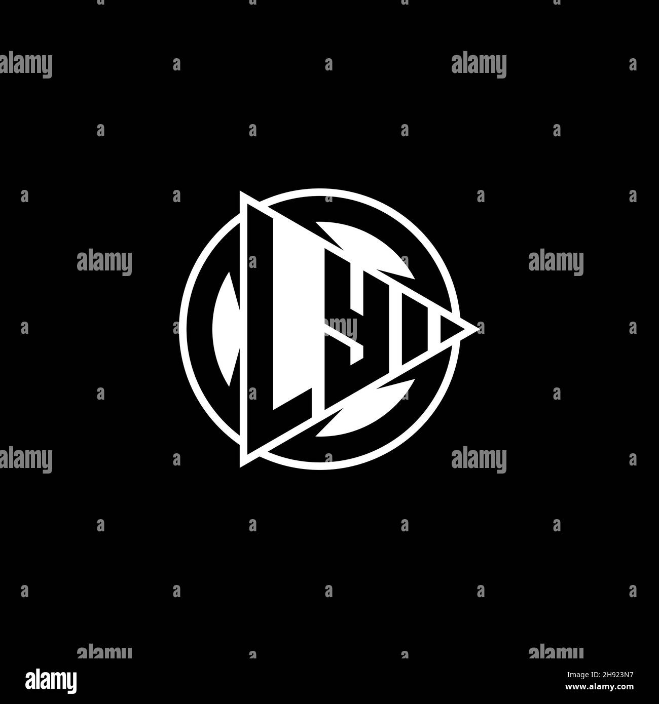 LY Monogram logo letter with triangle play shape and circle rounded ...