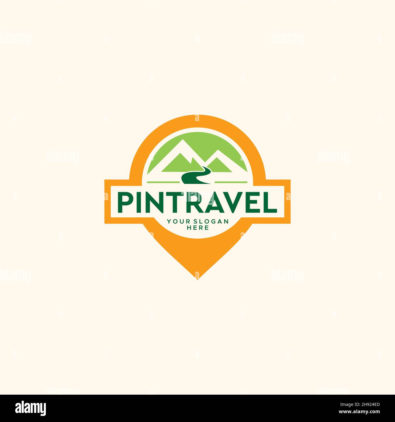 modern PIN TRAVEL road street mountain logo design Stock Vector Image ...