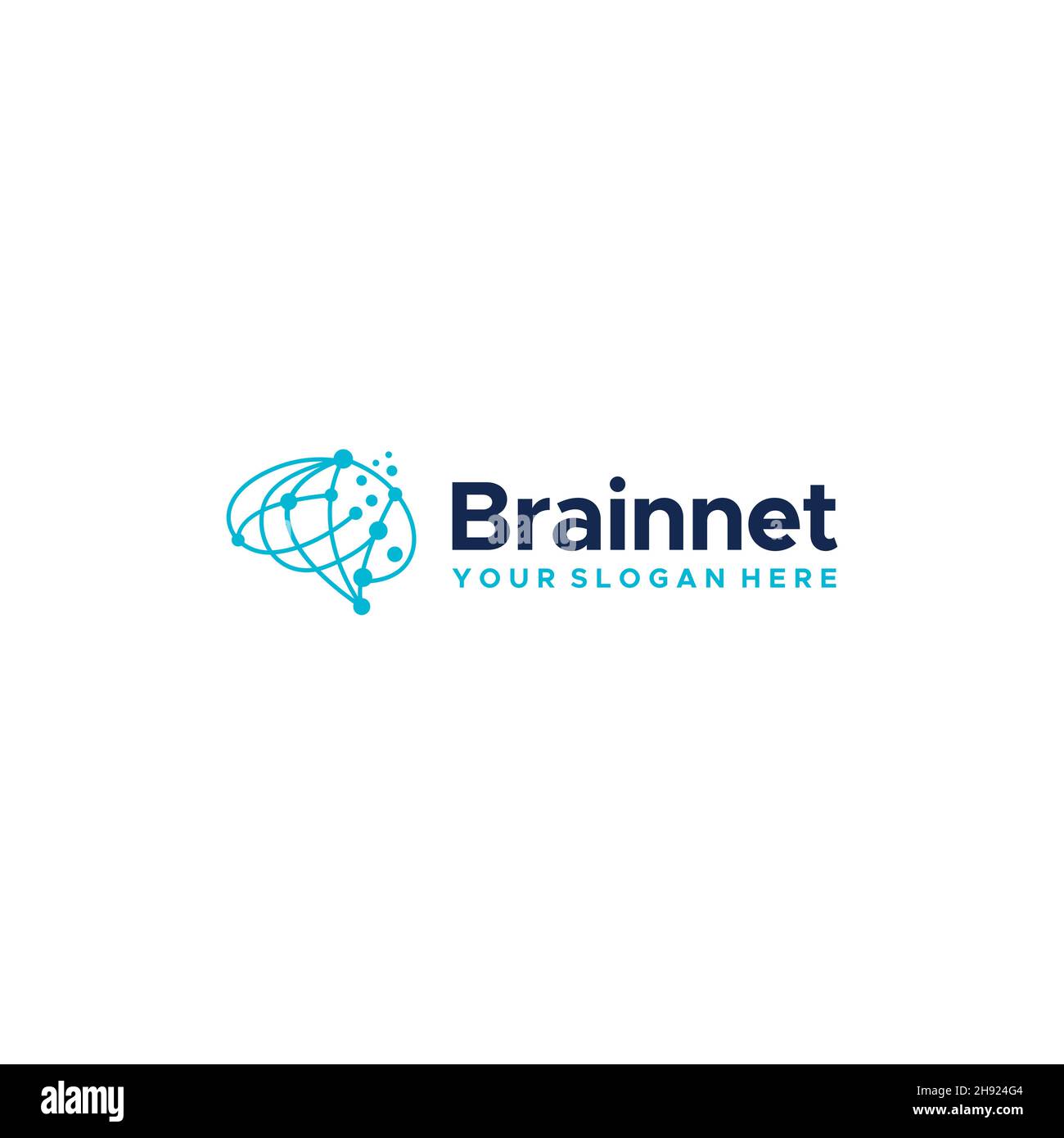 minimalist Brainnet circuit tech mind Logo design Stock Vector
