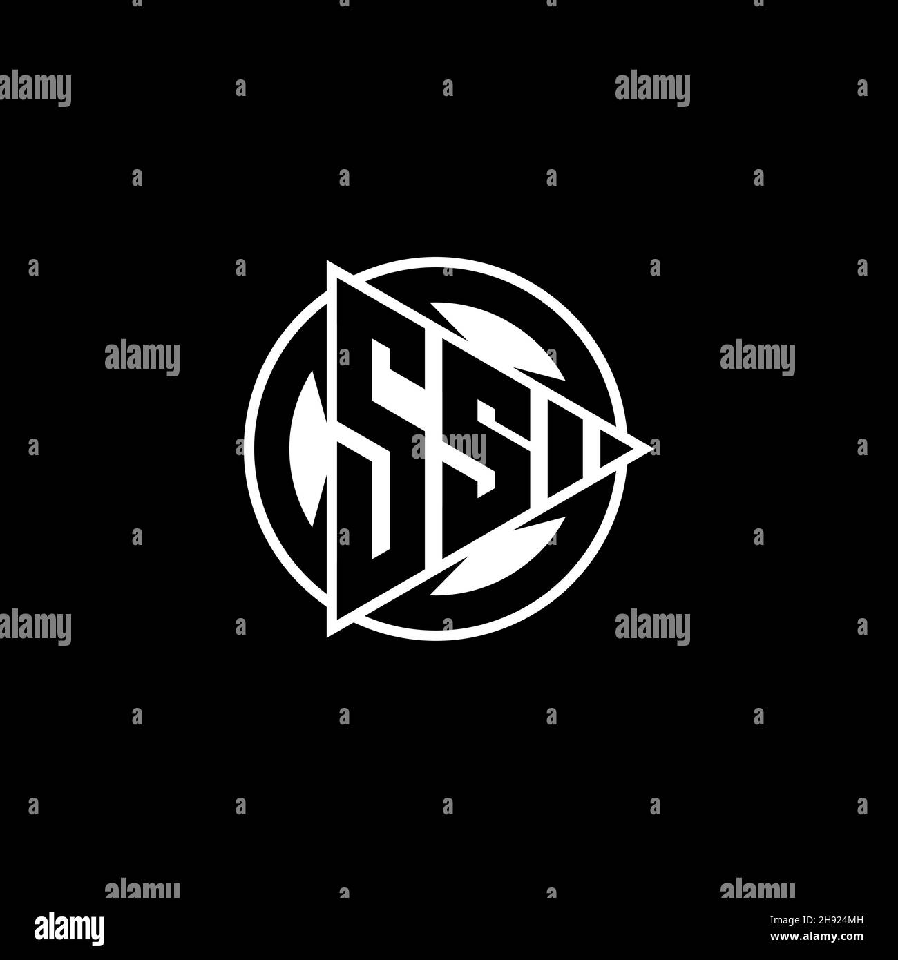 SS Monogram logo letter with triangle play shape and circle rounded ...