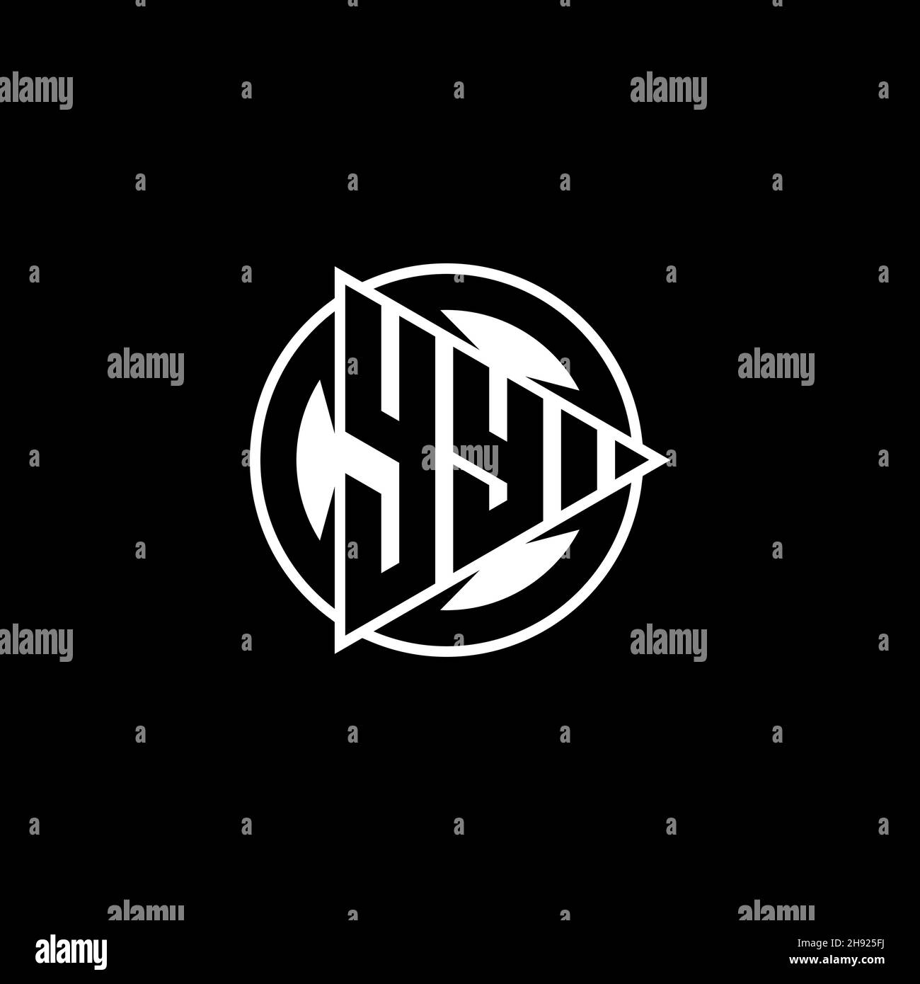 YY Monogram logo letter with triangle play shape and circle rounded style on isolated background. Triangle circle monogram logo, triangle play button Stock Vector