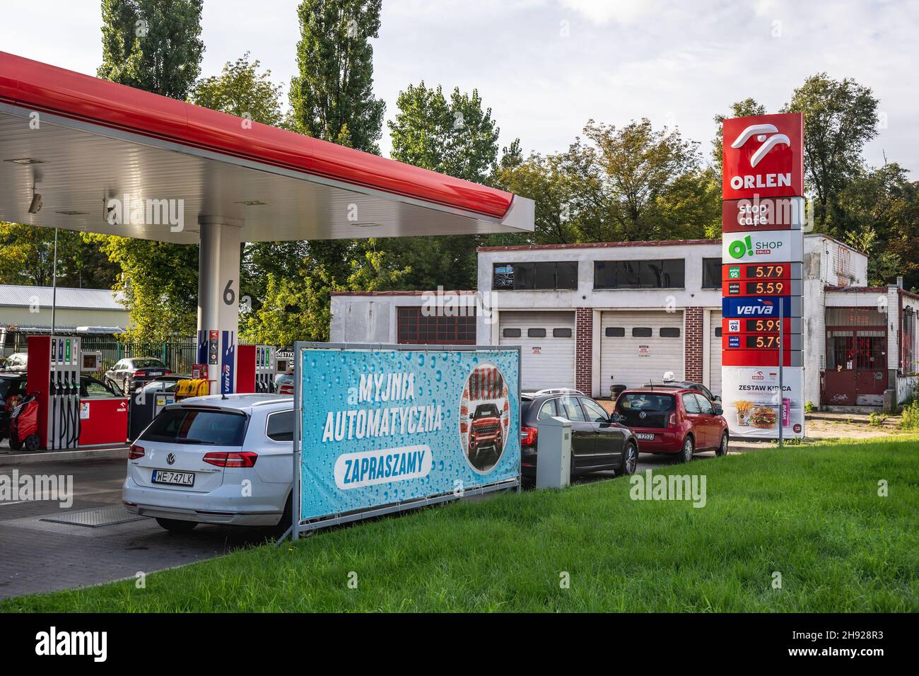 Orlen petrol station of PKN Orlen company in Warsaw, capital of Poland  Stock Photo - Alamy