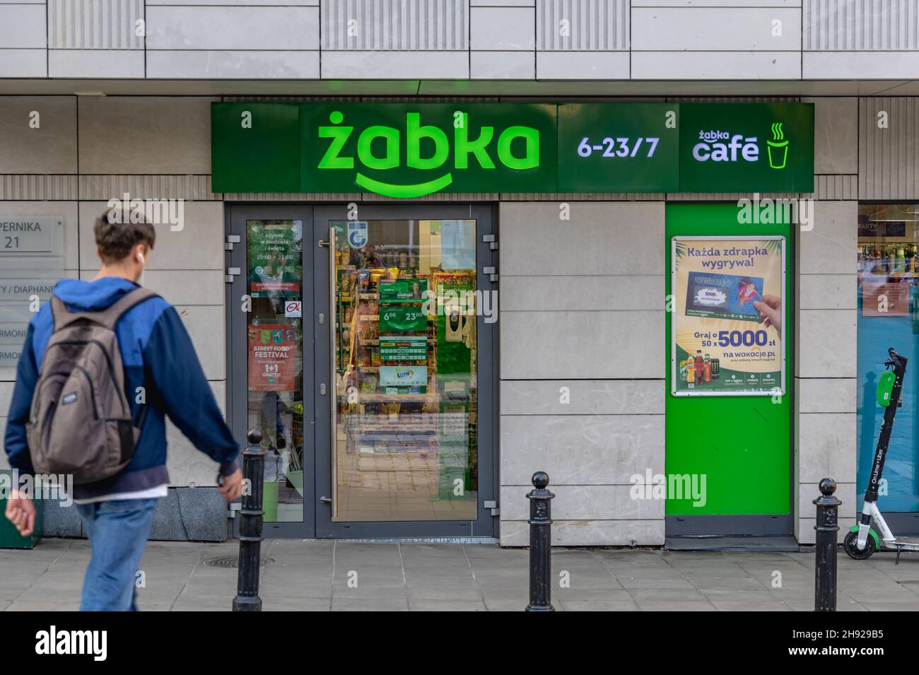 Exterior of Zabka convenience store in Warsaw, capital of Poland Stock Photo