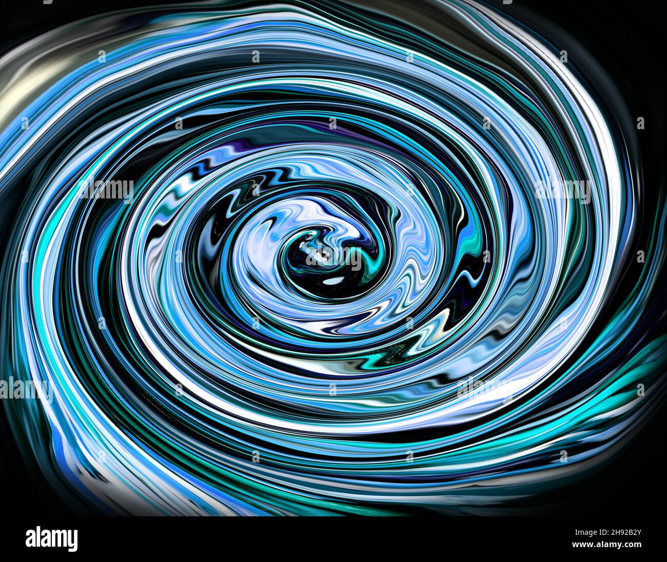 Beautiful Cyan Color Fluid Flow Effect Illustration Design Stock Photo