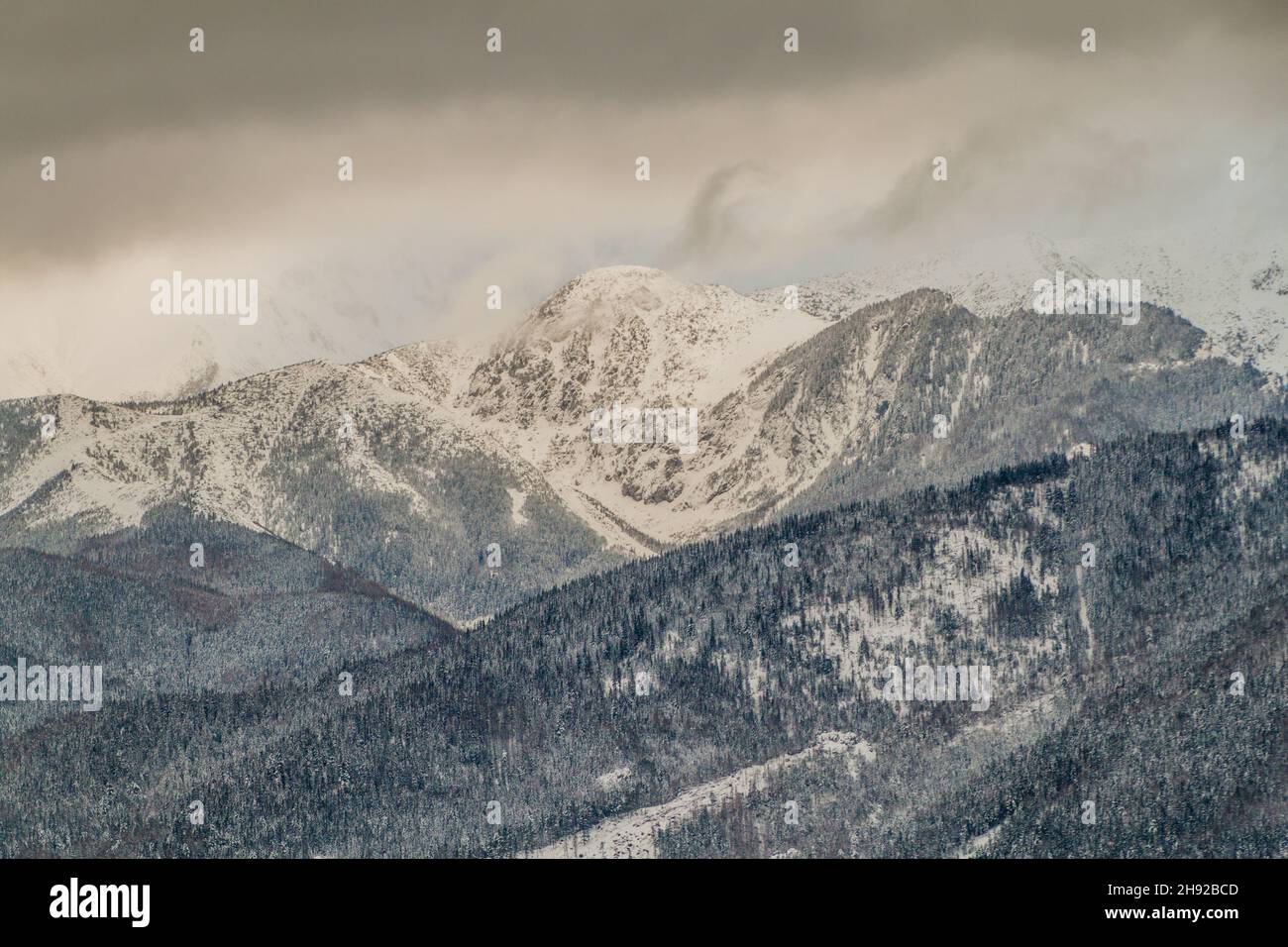 Winter view of Tatra mountains, Poland Stock Photo